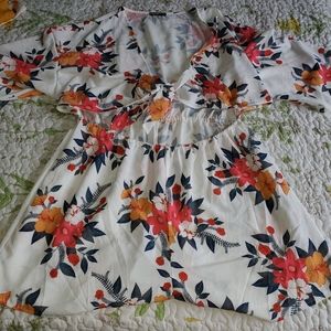 Floral cut out romper